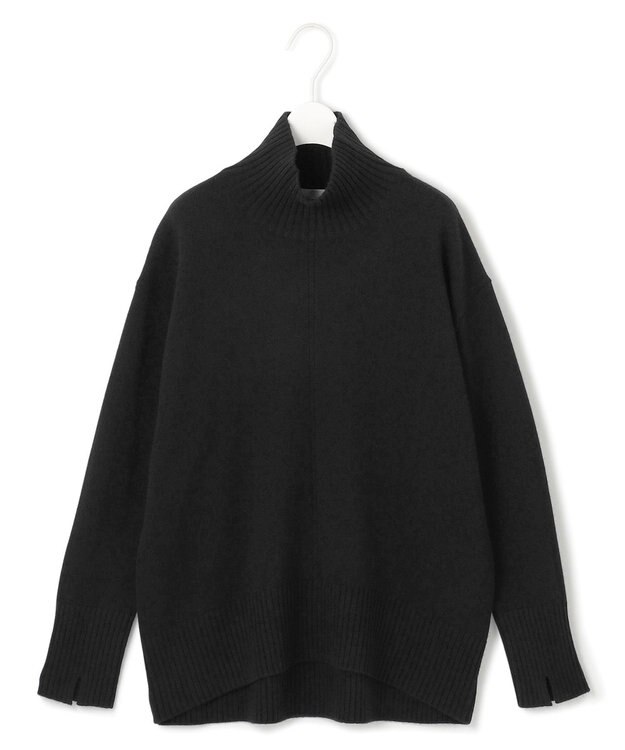 ICB 【洗える】ソフトカシミヤミックス ハイネックニット ブラック系