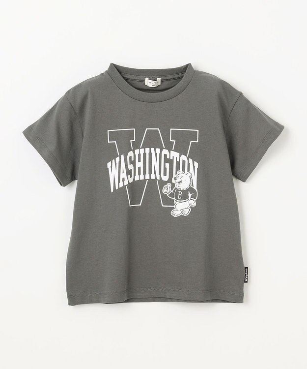 ANY KIDS ロゴプリント 半袖Tシャツ チャコール