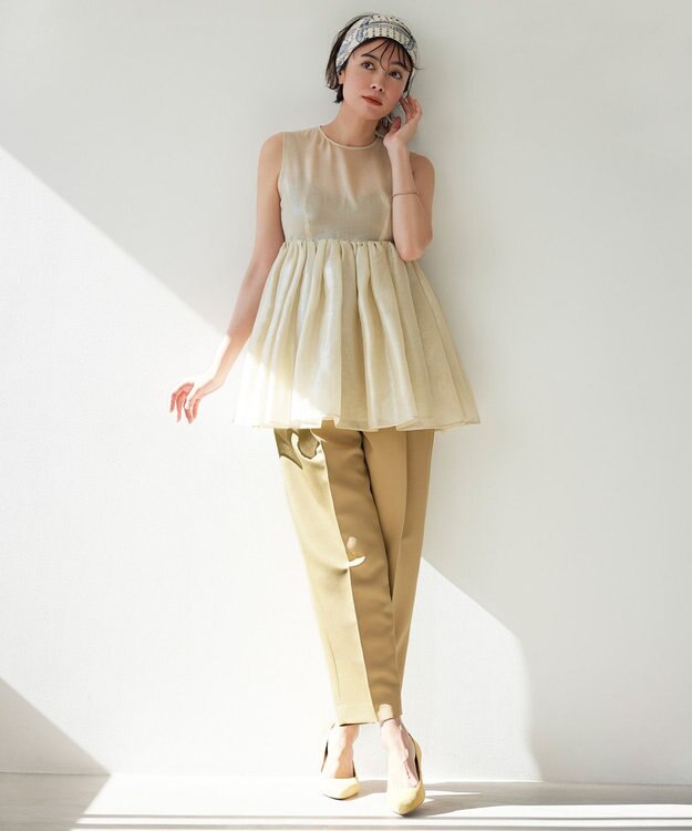 NAVE 【Nave・シアー素材】ラメボイル ブラウス アイボリー系