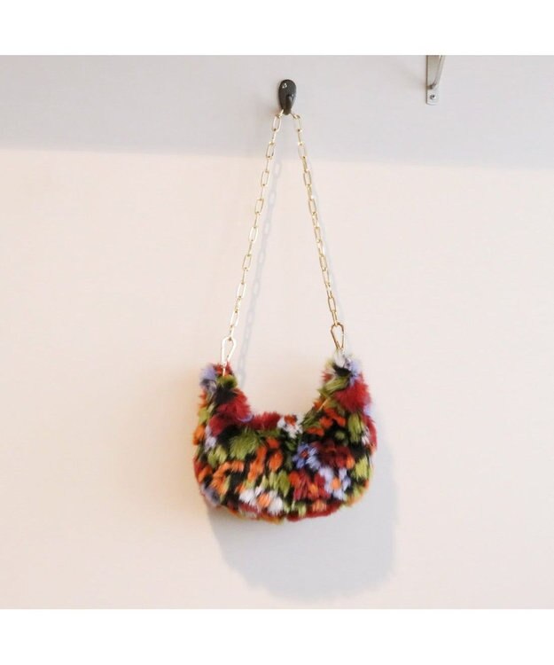 UNBILLION カシュカシュ cachecache / 花柄エコファーチェーンショルダー オレンジ