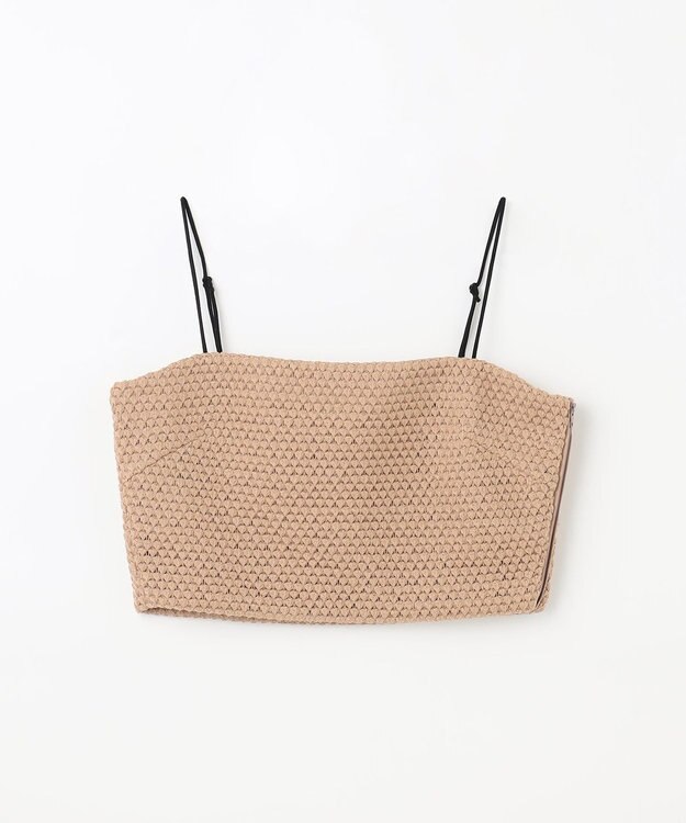 GRACE CONTINENTAL ニットライクレースビスチェ キャメル