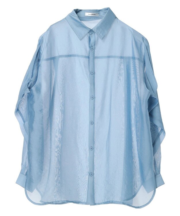 Green Parks ショルダースリット２ＷＡＹシャツ Sax