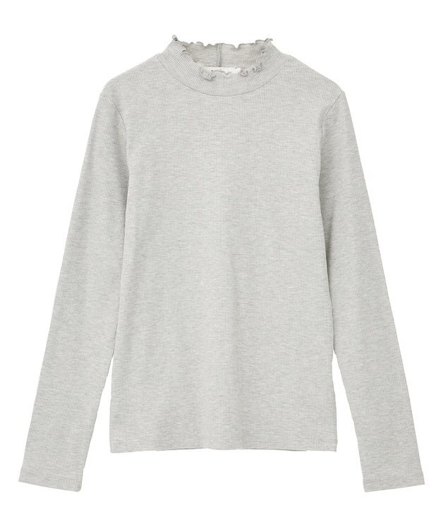 earth music&ecology ラメテレコハイネックプルオーバー Gray