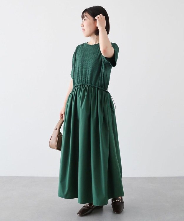 Green Parks ドロストドッキングワンピース Green