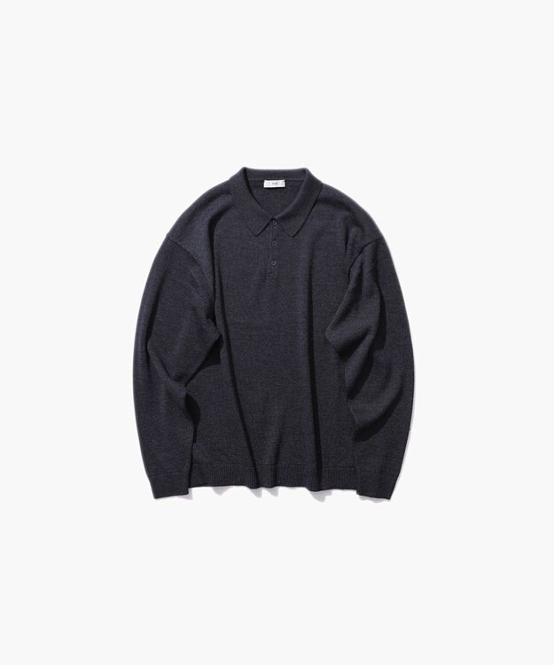 ATON WOOL WASHI | ポロセーター - UNISEX NAVY