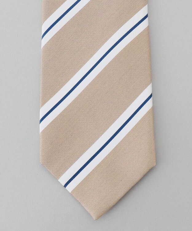 GOTAIRIKU 【日本製】シルク ネクタイ_ストライプ ベージュ系1