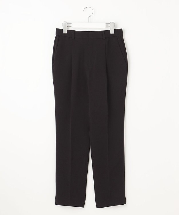 自由区 【セットアップ対応・洗える】トリアセダブルクロステーパード パンツ ブラック系