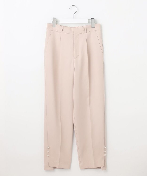 Feroux 【洗える】パールポイントテーパード パンツ ベージュ系