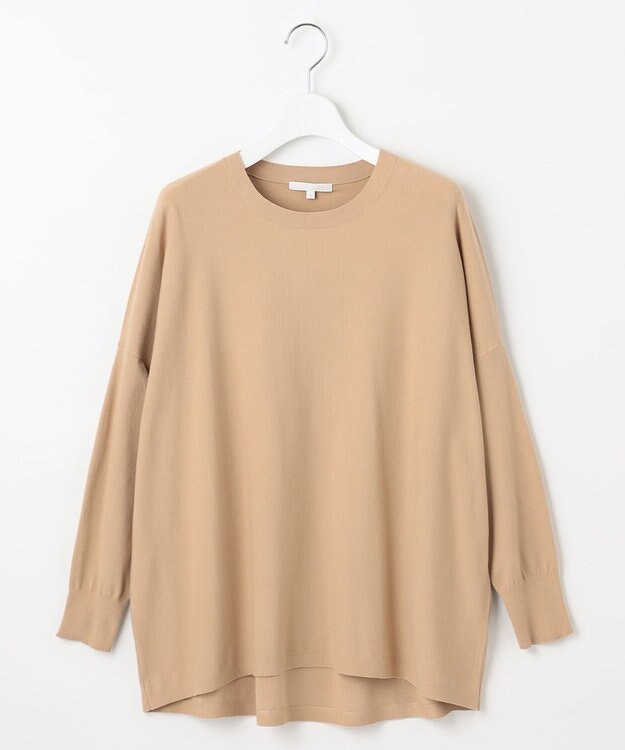 自由区 L 【WEB限定カラーあり】レーヨンストレッチ ニットT [新色]ダークベージュ