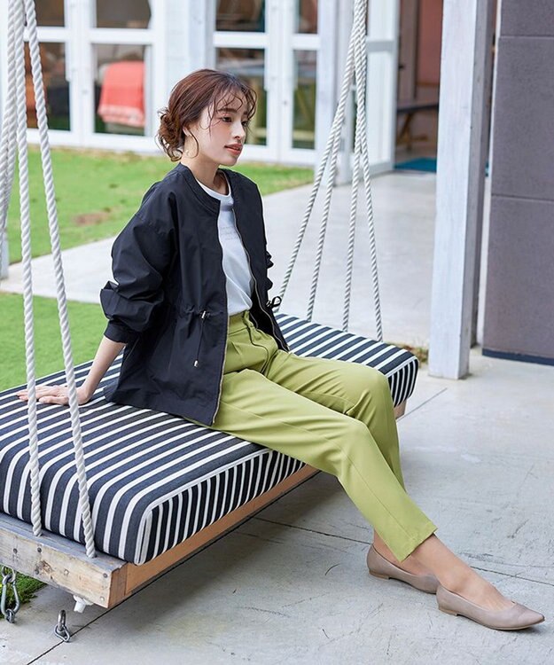 Tiaclasse 【新色追加・洗える】メモリーノーカラードロストブルゾン ネイビー