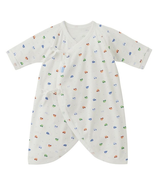 MIKI HOUSE HOT BISCUITS 肌着セット 通年用(総柄) ブルー