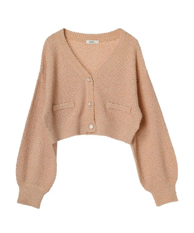 earth music&ecology ポコポコヤーンショートカーディガン Light Pink