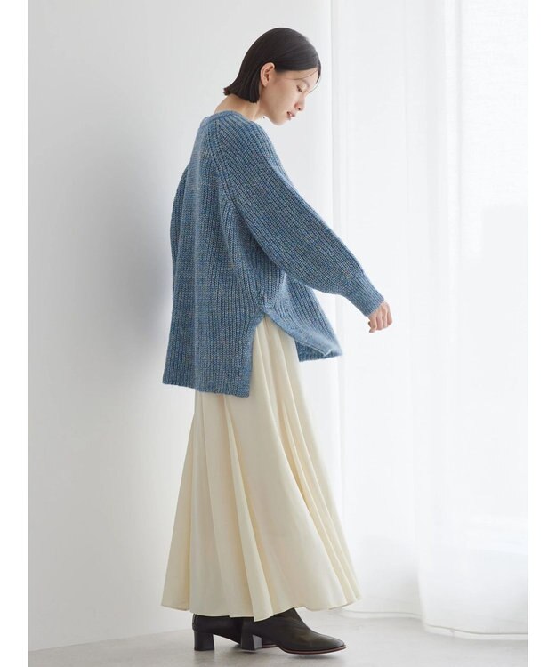 AMERICAN HOLIC Ｍｉｘヤーンラグランニットプルオーバー Blue
