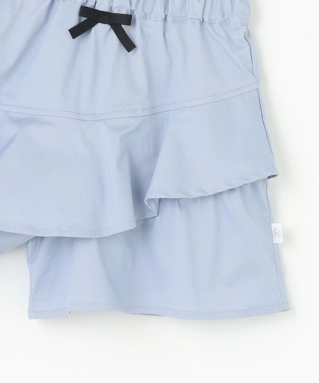 組曲 KIDS 【110-140㎝】アシンメトリーフリル キュロット サックスブルー系