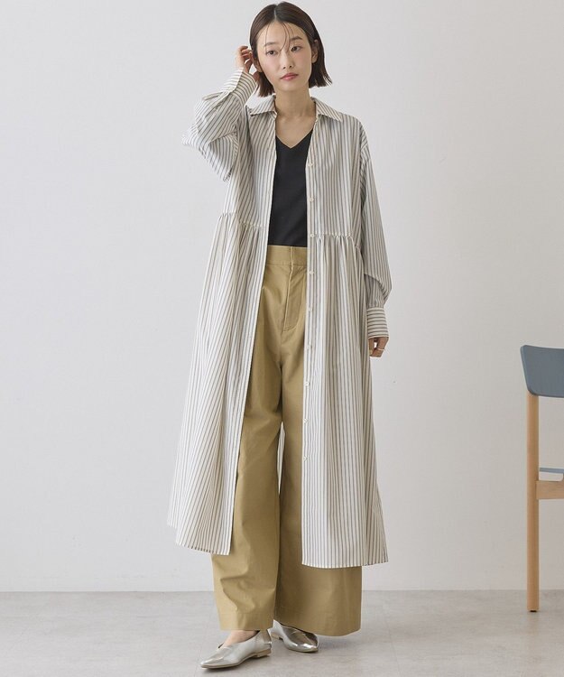 AMERICAN HOLIC Vネック裾異素材ポンチプルオーバー Black