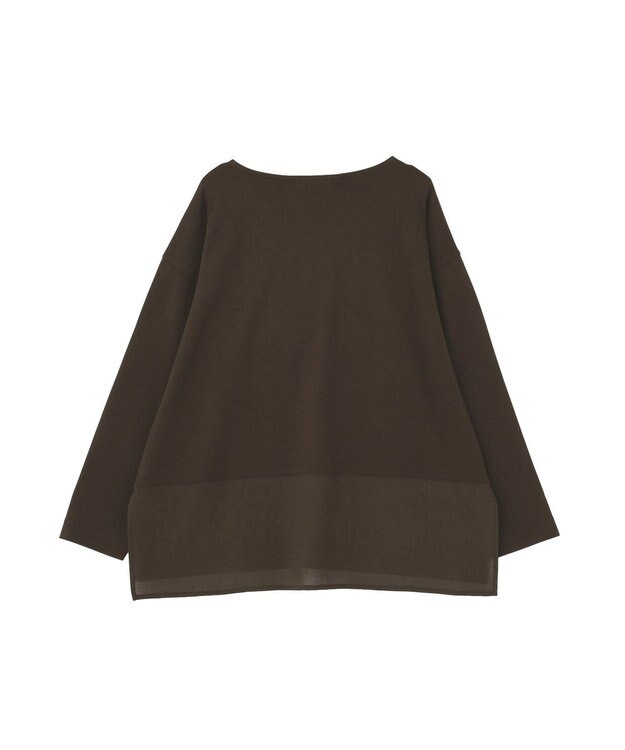 AMERICAN HOLIC Vネック裾異素材ポンチプルオーバー Brown
