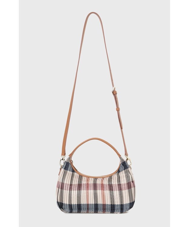 DAKS 【軽量】ポリエステル ハウスチェック 2WAYワンハンドルバッグ ブラウン