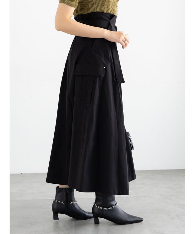 Te chichi カーゴフレアスカート ブラック