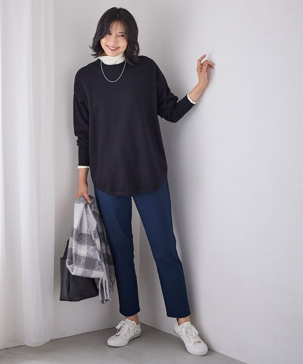 ANY 【6色展開】ソフトタッチニットプルオーバー ブラック