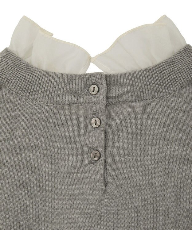 YECCA VECCA 2wayフリルクルーネックニット Gray