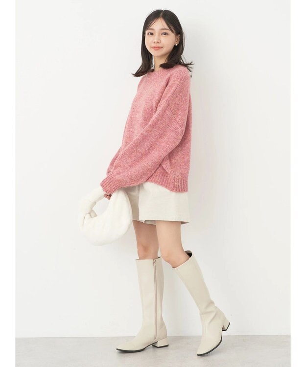 earth music&ecology ファンシーヤーンメランジプルオーバー Pink