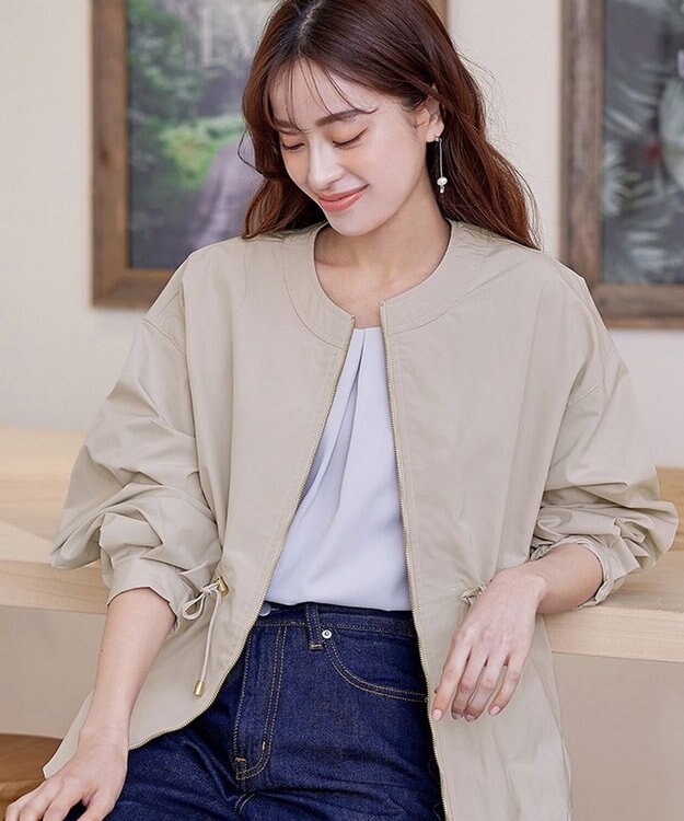 Tiaclasse 【新色追加・洗える】メモリーノーカラードロストブルゾン アイボリー