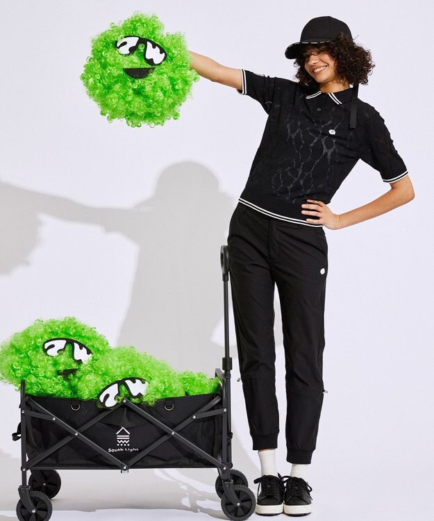 PW CIRCULUS 【WOMEN】ギャザリング ジョガーパンツ ゴルフウェア レディース ブラック系