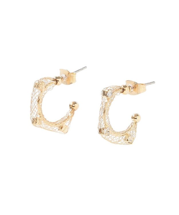YECCA VECCA メッシュフープピアス Gold