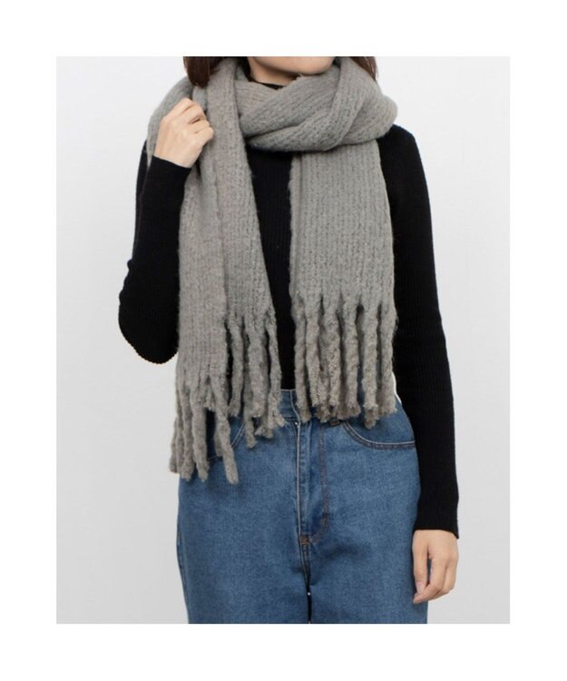 UNBILLION カシュネ cache nez / リサイクルポリラッセルニットストール カーキ