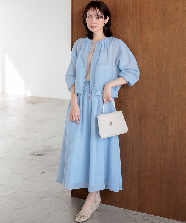 組曲 S 【先行予約】カラーボイル スカート クラウディブルー系