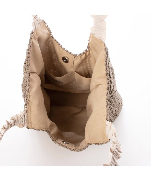 UNBILLION カシュカシュ cachecache / フリルハンドルクロッシェトート ライトグレー