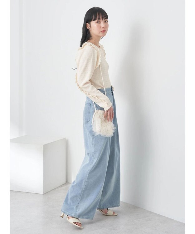 earth music&ecology シャーリングカットプルオーバー Ivory