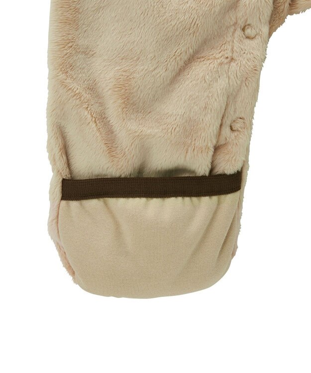 MIKI HOUSE HOT BISCUITS 【ミキハウス】【60-80cm】 マイクロファー カバーオール ライトブラウン