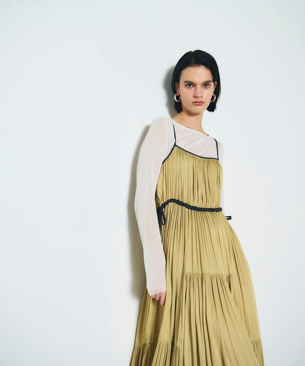 GRACE CONTINENTAL ギャザーキャミソールワンピース イエロー