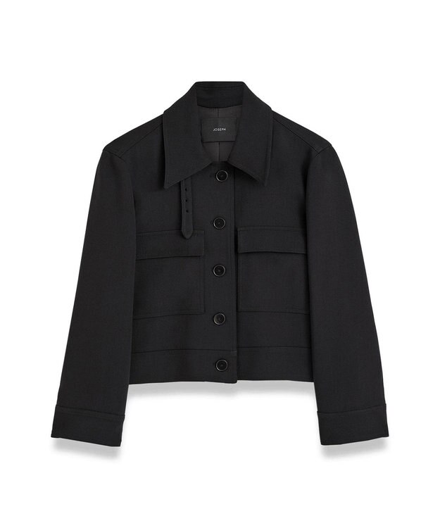JOSEPH フルイドツイル　ショートジャケット Black