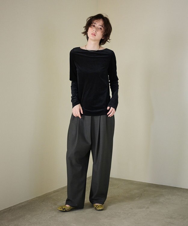 #Newans 【洗濯機可／ 前後着用可】 シアーベロアプルオーバー ブラック