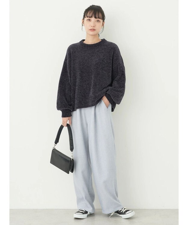 earth music&ecology ヘリンボーンイージーパンツ Light Gray