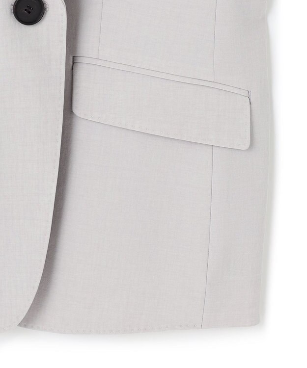 ICB 【接触冷感・速乾・防シワ・洗える】 レーヨンライクトロ テーラードジャケット ライトグレー系