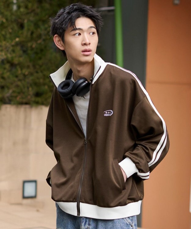 WEGO ライントラックジャケット ブラウン