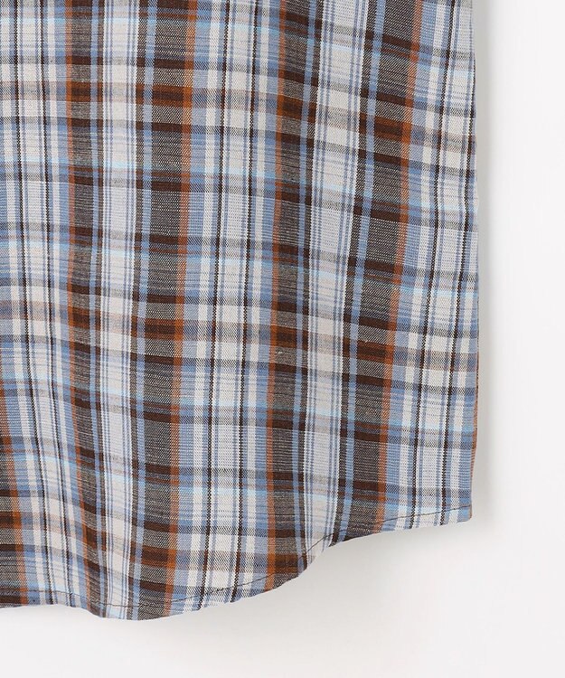 J.PRESS LADIES S 【一枚で着映え】リネンVisマドラス チェック シャツ ブラウス ブラウンチェック系