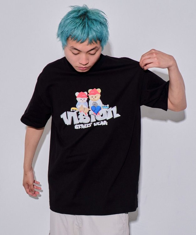 WEGO 【ユニセックス着用ITEM/MLサイズ展開】別注VISIONベアグラフィックT（SS） ブラック