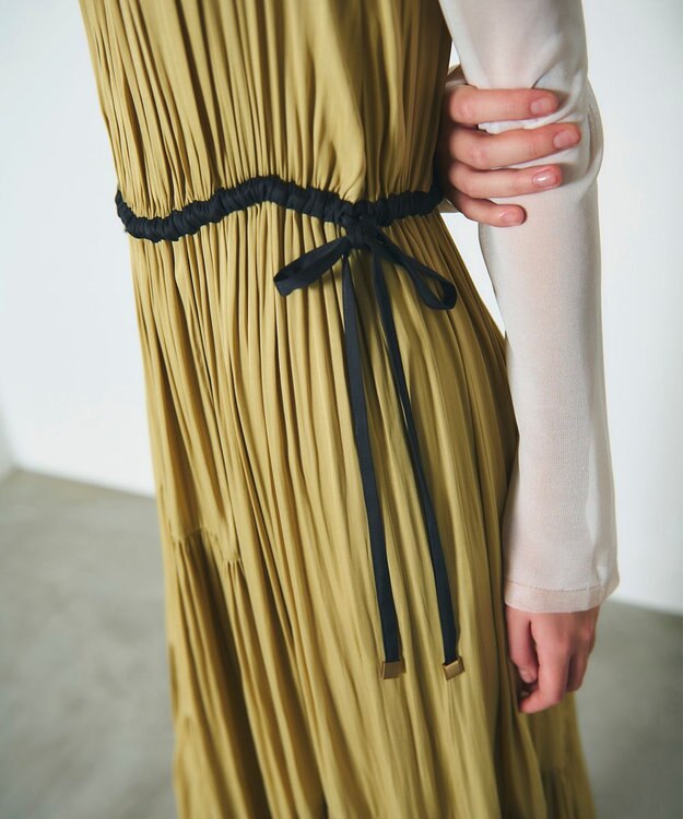 GRACE CONTINENTAL ギャザーキャミソールワンピース イエロー