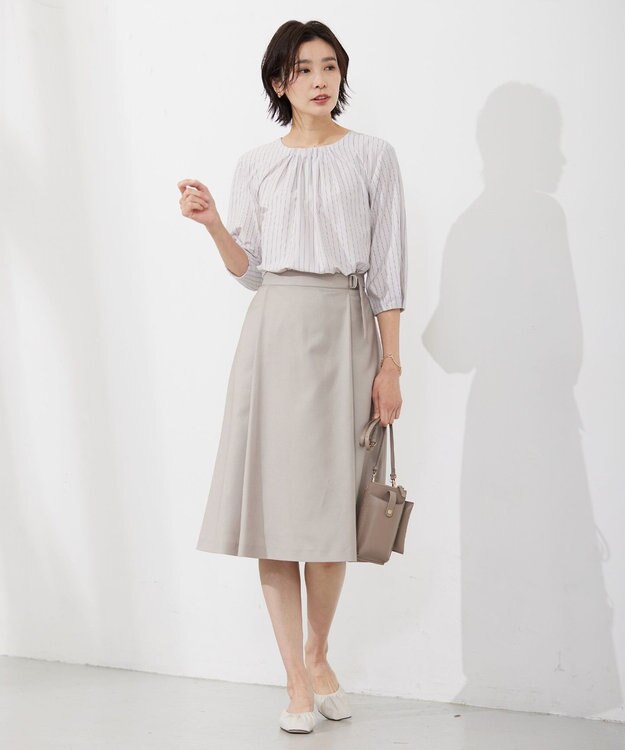 J.PRESS LADIES S 【セットアップ対応・洗える・UVケア・速乾】 OXIJEWELストレッチ スカート ベージュ系