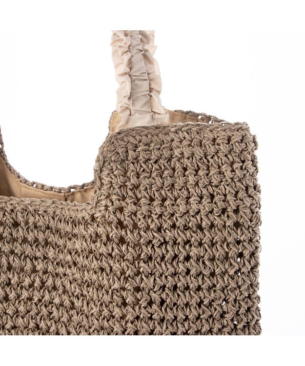 UNBILLION カシュカシュ cachecache / フリルハンドルクロッシェトート ライトグレー