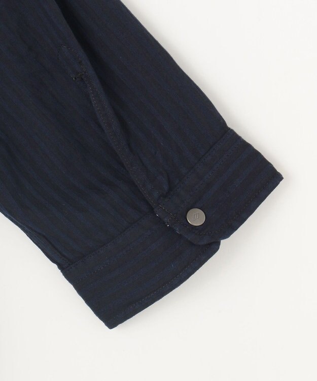 JOSEPH ABBOUD 【2WAY】ライトリバーシブルストライプシャツ ネイビー系1