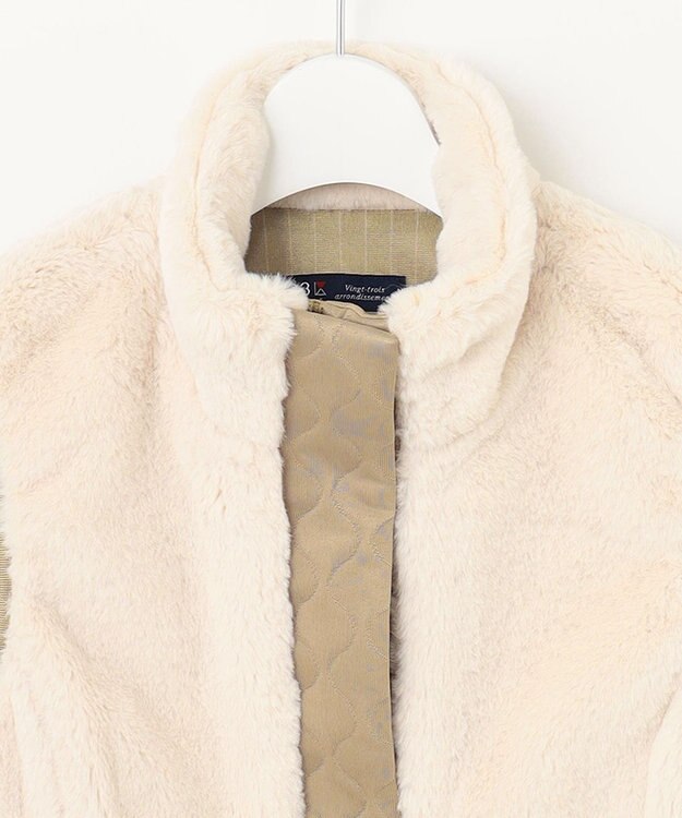 23区GOLF 【WOMEN】フェイクファー×キルト ワンピース 1枚で暖かい寒い日の防寒アイテムに◎ アイボリー系