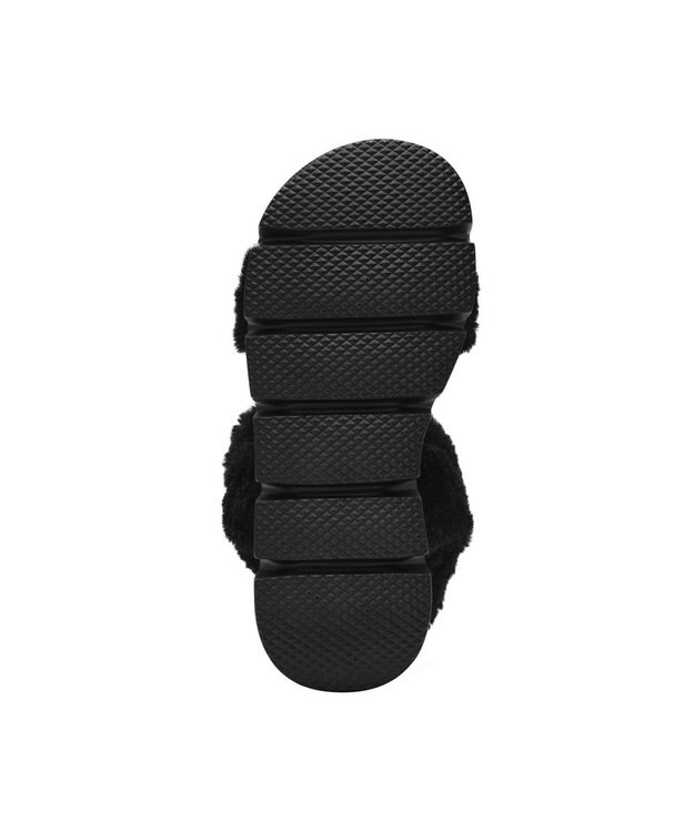 STEVE MADDEN BONKERS-F ファー厚底サンダル ブラック