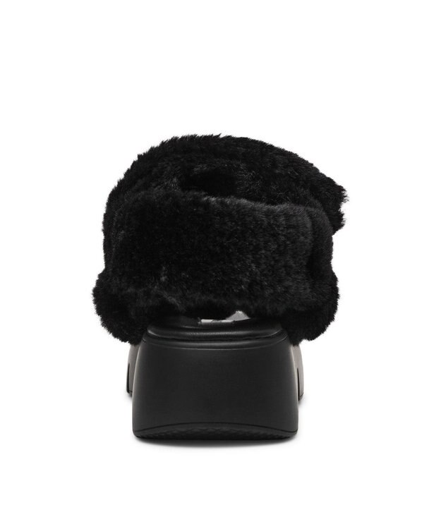 STEVE MADDEN BONKERS-F ファー厚底サンダル ブラック