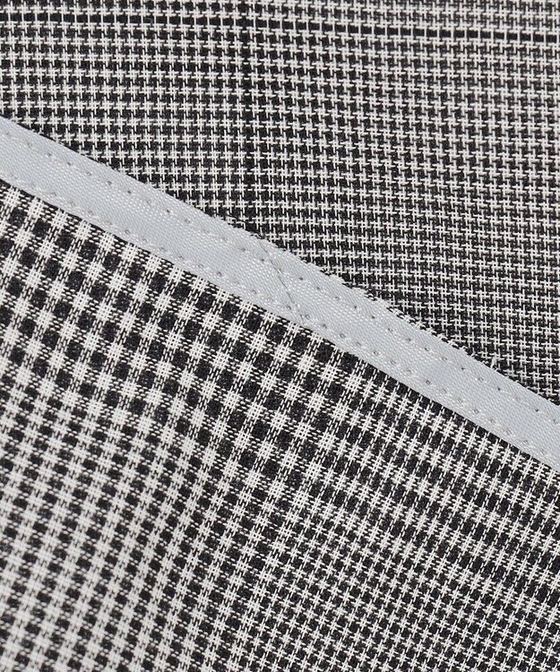 ICB 【洗える】ハイツイストコットンボイル バンドカラーブラウス グレンチェック系