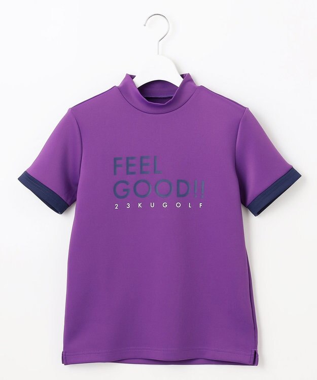 23区GOLF 【WOMEN】【吸水速乾/UVカット】モックネックシャツ パープル系